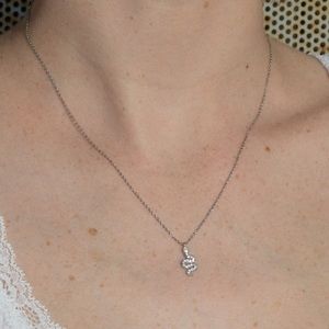 Silver Rhinestone Snake Necklace //Brandy Melville